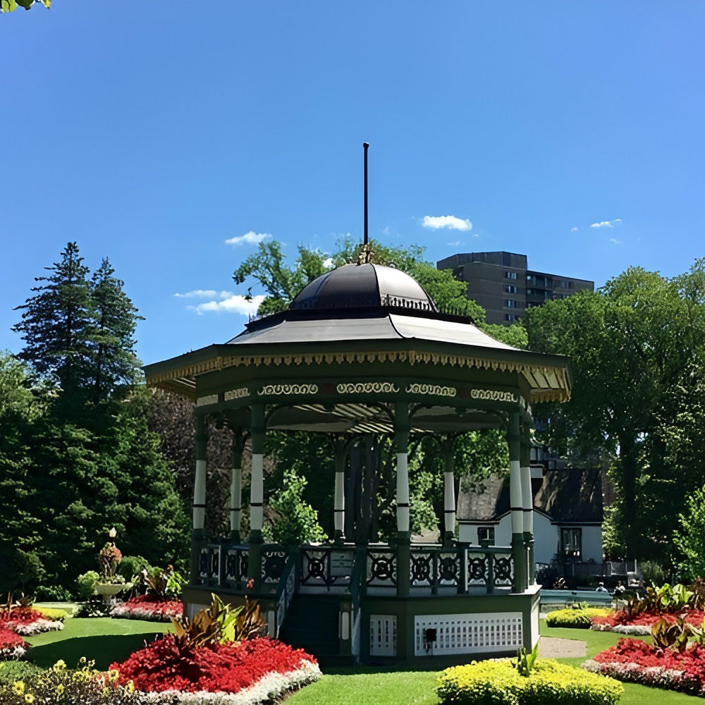 A Gazebo surroundined by flowerHalifax's Public Gardens